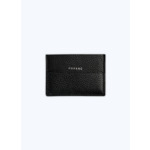 Porte-cartes en cuir grainé noir