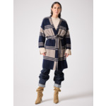 Cardigan en laine et cachemire Ysee MARINE/TERRE FUMEE