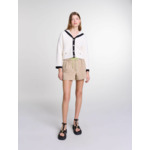 Cardigan contrasté à col