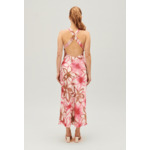 Robe longue satinée imprimée