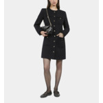 Robe Courte En Tweed Noir Femme