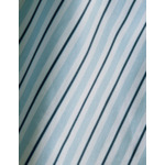 Chemise col italien en popeline rayée bleu