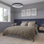 Housse de couette Partition Satin de coton Coloris Taupe