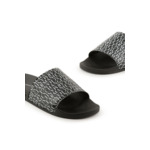 Sandale en pu souple + noir + blanc optique