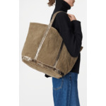 Cabas L Zippé Porté Epaule Lin et Paillettes Made In France