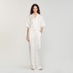 Chemise courte à jacquard à noeuds