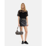 Tee-Shirt Manches Courtes Empiecement Dentelle