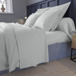 Housse de couette Partition Satin de coton Coloris Acier