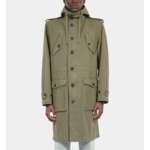 Parka Longue À Capuche Kaki Homme