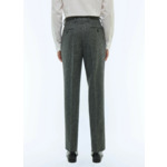 Pantalon ajusté en tweed de laine