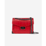 Sac Emily Chaîne En Cuir Rouge Effet Crocodile