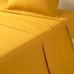 Desforges - Drap plat en percale de coton vert, Alcove