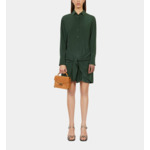 Robe Chemise Verte Courte Avec Nœud Femme