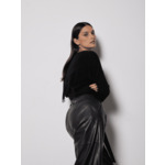 Pull poncho à franges cachemire Zaman NOIR