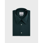 Chemise col majestueux en popeline unie vert