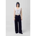 Top dentelle à carreaux