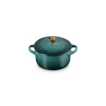 Mini Cocotte Ronde Relief Artichaut 14cm Bouton Étoile Doré