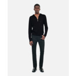 Cardigan Noir En Laine À Capuche Homme
