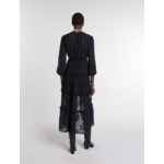 Robe longue volantée à motif