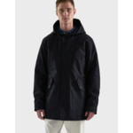 Parka Denis à capuche en twill marine