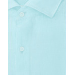 Chemise Aristote en lin turquoise