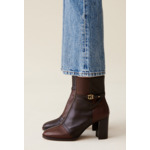 Bottines cuir vernis patchwork