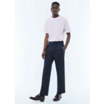 Chino droit à pinces en twill de coton