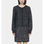 Cardigan À Sequins En Maille Noire Femme