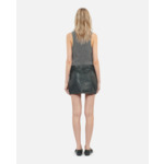 Jupe Courte En Cuir Noir Femme