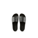 Sandale en pu souple + noir + blanc optique