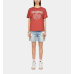 T-Shirt Rouge Avec Sérigraphie Blason Femme