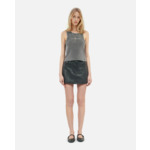 Jupe Courte En Cuir Noir Femme