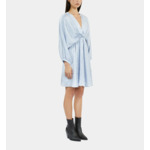 Robe Courte Lilas Python Jacquard Avec Drapé Femme