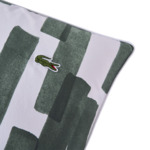 Lacoste - Taie d'oreiller en satin de coton lavé vert, L Stamp