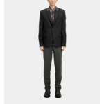 Blazer Noir En Laine Avec Détails En Cuir Homme