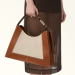 FURLA NUVOLA L HOBO - VITELLO ROMA+TESSUTO CANVAS