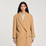 Manteau long en laine mélangée