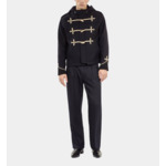 Caban Court À Capuche Bleu Marine Homme