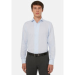 Chemise Bleu Clair En Coton Dobby Regular Fit