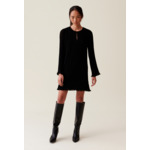 Robe courte plissée manches longues