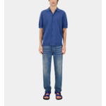 Chemise Bleue Manches Courtes En Maille Homme