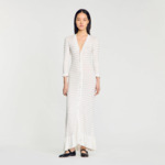 Robe longue à détails perlés