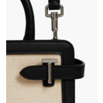 Petit sac à main Emilie en toile coton et cuir lisse