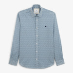 Chemise imprimé géométrique bleu aviateur