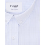 Chemise Classique manches courtes à carreaux bleus