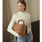 Sac à main moyen modèle Emilie en cuir grainé