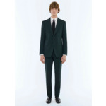 Costume ajusté en toile de laine unie