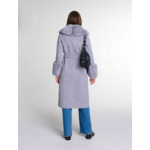 Manteau long col fausse fourrure