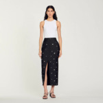 Jupe droite strassée