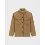 Manteau court iriel en laine d´agneau double face unie beige
